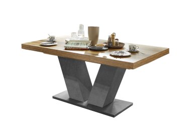 Esstisch ausziehbar Elena 160x90x76 Graphit/Plankeneiche...