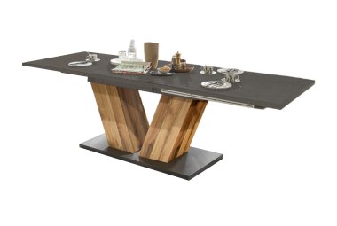 Esstisch ausziehbar Elena 160x90x76 Plankeneiche/Graphit...