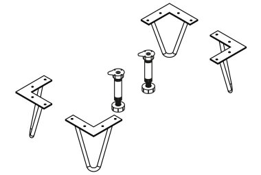 Möbelfüße Erna 11x11x15 Schwarzgrau 14709