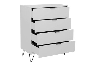 Kommode Erna 81x45x102 Kreidegrau matt Lack 14724-D