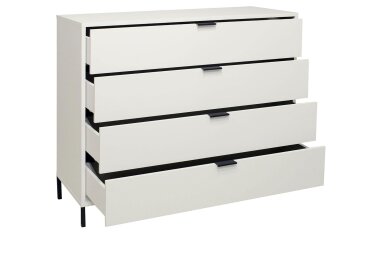 Kommode Erna 119x45x102 Kreidegrau matt Lack 14721-Q