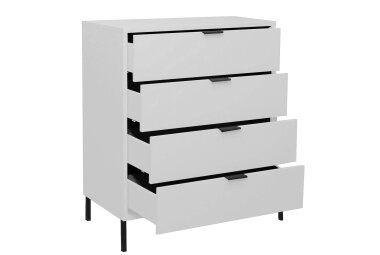 Kommode Erna 81x45x102 Kreidegrau matt Lack 14724-Q