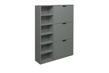 Schuhschrank Erna 95x25x126 Pinie Green matt Lack 14782