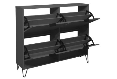 Schuhschrank Erna 120x25x101 Anthrazit matt Lack 14783-D