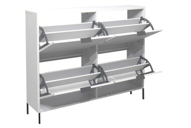 Schuhschrank Erna 120x25x101 Kreidegrau matt Lack 14784-Q