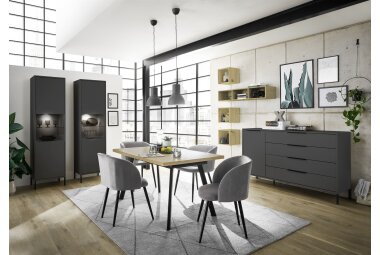 Esszimmerset Erna Esszimmer M&ouml;bel Anthrazit matt...