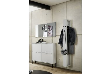 Garderobe Erna 163x32x187 Kreidegrau matt Lack 90108