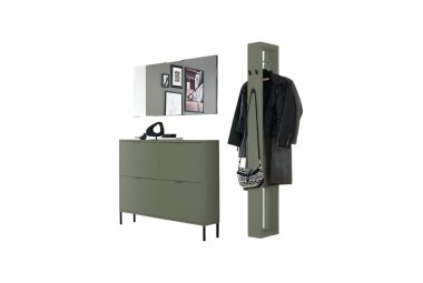 Garderobe Erna 163x32x187 Pinie Green matt Lack 90109