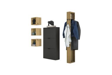 Garderobe Erna 166x32x187 Anthrazit matt Lack 90110