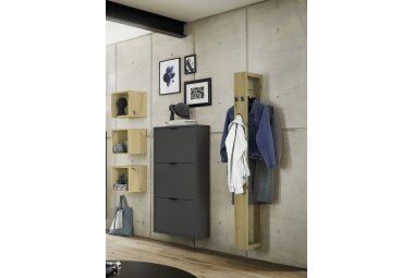 Garderobe Erna 166x32x187 Anthrazit matt Lack 90110