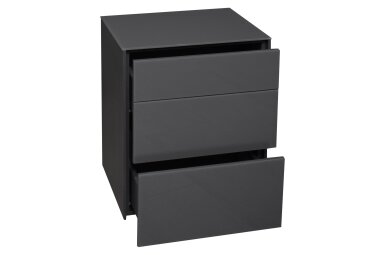 Kommode Elfi 52x42x63 Hochglanz Anthrazit/Glas Anthrazit...
