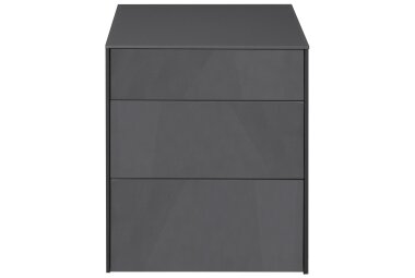 Kommode Elfi 52x42x63 Hochglanz Anthrazit/Glas Anthrazit 14790
