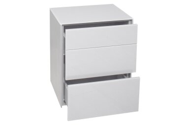 Kommode Elfi 52x42x63 Hochglanz Kreidegrau/Glas...