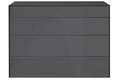 Kommode Elfi 121x42x89 Hochglanz Anthrazit/Glas Anthrazit 14792