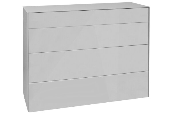 Kommode Elfi 121x42x89 Hochglanz Kreidegrau/Glas...