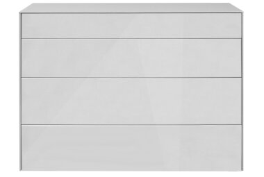 Kommode Elfi 121x42x89 Hochglanz Kreidegrau/Glas Kreidegrau 14793