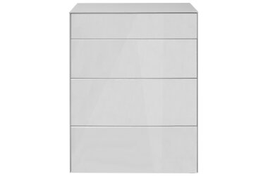 Kommode Elfi 82x42x89 Hochglanz Kreidegrau/Glas Kreidegrau 14797