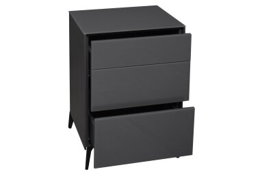 Kommode Elfi 52x42x78 Hochglanz Anthrazit/Glas Anthrazit...