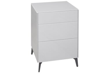 Kommode Elfi 52x42x78 Hochglanz Kreidegrau/Glas...