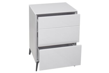 Kommode Elfi 52x42x78 Hochglanz Kreidegrau/Glas...