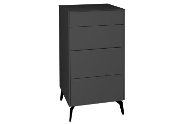 Kommode Elfi 52x42x104 Hochglanz Anthrazit/Glas Anthrazit...