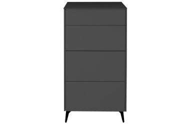 Kommode Elfi 52x42x104 Hochglanz Anthrazit/Glas Anthrazit 14794-mf