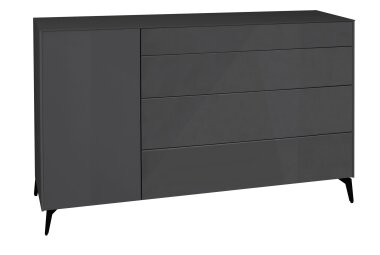 Kommode Elfi 169x42x104 Hochglanz Anthrazit/Glas...