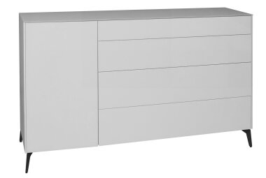Kommode Elfi 169x42x104 Hochglanz Kreidegrau/Glas...