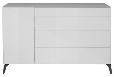 Kommode Elfi 169x42x104 Hochglanz Kreidegrau/Glas Kreidegrau 14801-mf