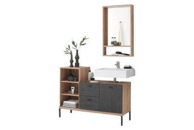 Badm&ouml;bel-Set Ewa 117x38x190 Asteiche/Flamed Wood...