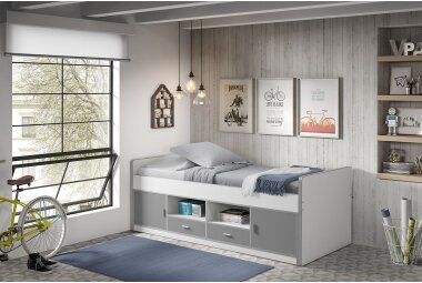 Kojenbett Kalinda 207x98x79 Holzwerkstoff Weiß/Silbergrau