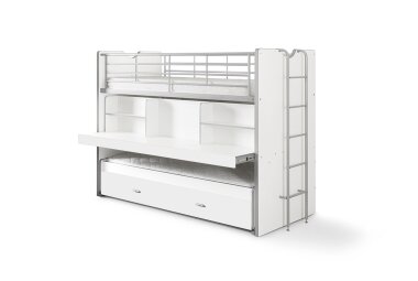 Hochbett Kalinda 222x102x161 Holzwerkstoff+Metall Weiß