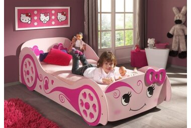 Autobett Kalotina 213x101x68 Kinderbett Spielbett MDF Rosa