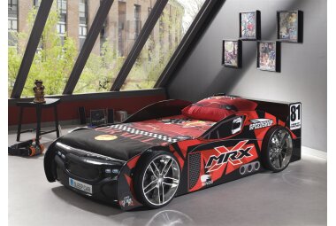 Autobett Kalliopi 218x111x56 Kinderbett Spielbett MDF Schwarz