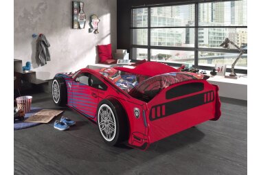 Autobett Kamala 227x111x60 Kinderbett Spielbett MDF Rot