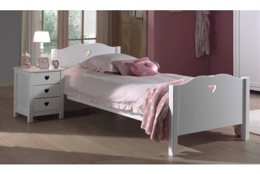 Einzelbett Kamila 211x96x80 Kinderbett MDF Wei&szlig;