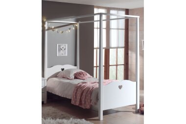 Himmelbett Kamila 211x96x187 Kinderbett MDF Weiß