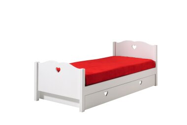Einzelbett Kamila 212x96x80 Kinderbett MDF Wei&szlig;