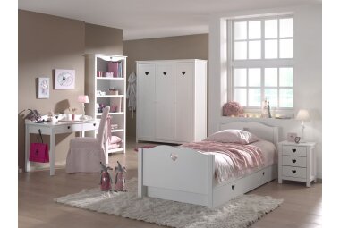 Einzelbett Kamila 212x96x80 Kinderbett MDF Wei&szlig;