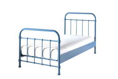 Metallbett Karlyn 210x98x111 Einzelbett Metall Blau