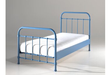 Metallbett Karlyn 210x98x111 Einzelbett Metall Blau