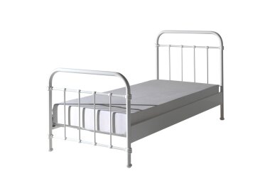 Metallbett Karlyn 210x98x111 Einzelbett Metall Weiß