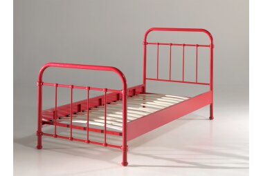Metallbett Karlyn 210x98x111 Einzelbett Metall Rot