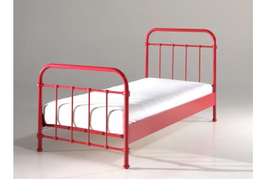 Metallbett Karlyn 210x98x111 Einzelbett Metall Rot