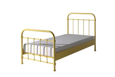 Metallbett Karlyn 210x98x111 Einzelbett Metall Gelb