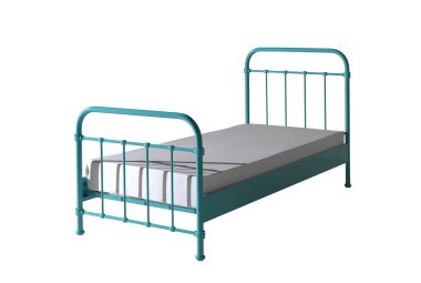 Metallbett Karlyn 210x98x111 Einzelbett Metall T&uuml;rkis