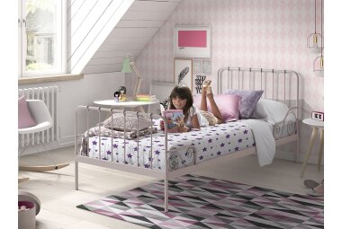 Metallbett Kamenka 205x95x90 Einzelbett Metall rosa