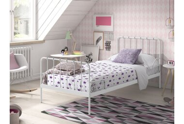 Metallbett Kamenka 205x95x90 Einzelbett Metall Wei&szlig;