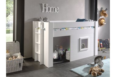 Hochbett Karola 215x96x120 Spielbett MDF Weiß