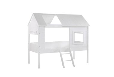 Baumhaus Bett Kanika 209x137x185 Spielbett MDF Wei&szlig;
